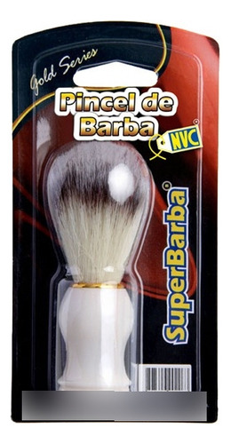 Pincel De Barbear Gold Series Extra Macio Barbeiro Cor Nude