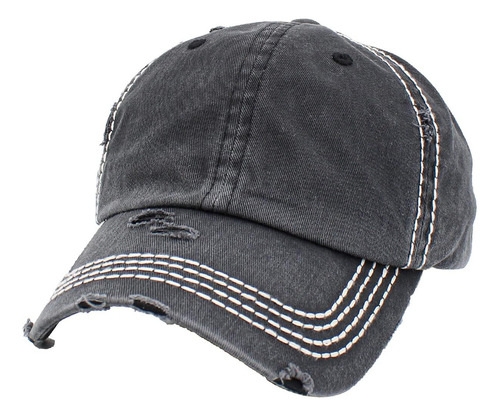 Kbv-basic Blk Gorra De Béisbol Desgastada Lavada A Mano
