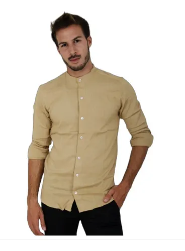 Camisa color crema 2025 hombre