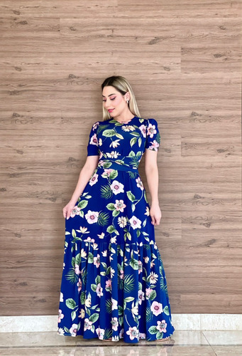 Imagem 2 de 7 de Vestido Longo Estampado Use De Varias Formas Saia Mult