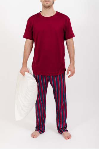 Pijama Hombre Pantalón + Short + Camisa Manga Corta (3 Pcs)