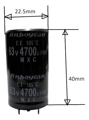 Capacitor Filtro Electrolitico 4700uf-63v Pack 2 Pzas Refaci