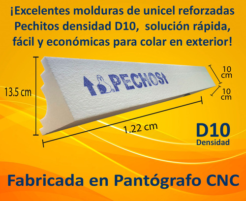 4 Metros De Molduras De Unicel Pechitos Molde/colar/exterior Mod01