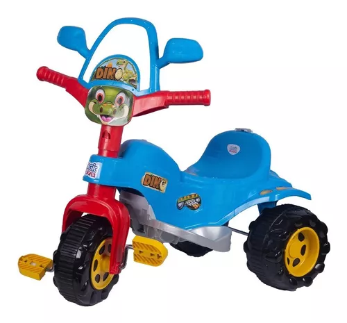 Triciclo Velotrol Motoca Infantil Empurrador Dino Azul