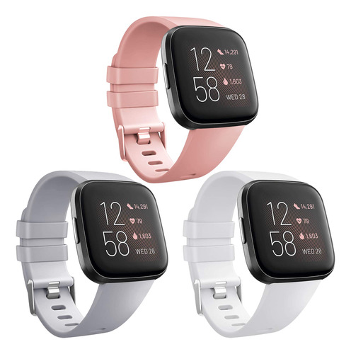 3 Mallas Compatibles Con Fitbit Versa / Versa 2/lite / Se