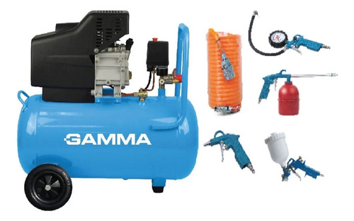 Compresor De Aire 50 Lt Gamma Kit 3 Piezas Gtia 2 A Herramie