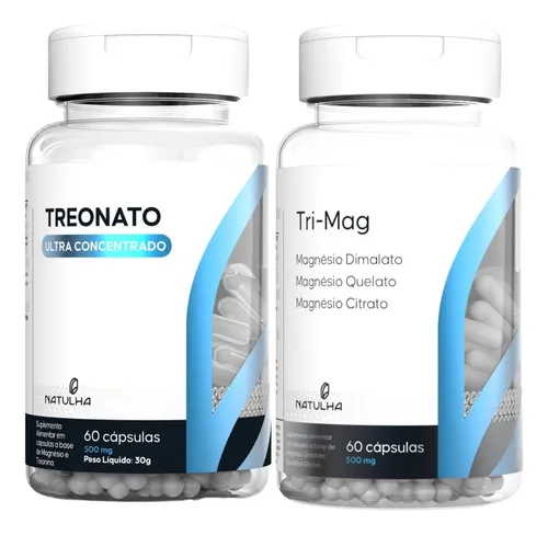Magnésio L-treonato + Dimalato, Quelato E Citrato 2 Potes