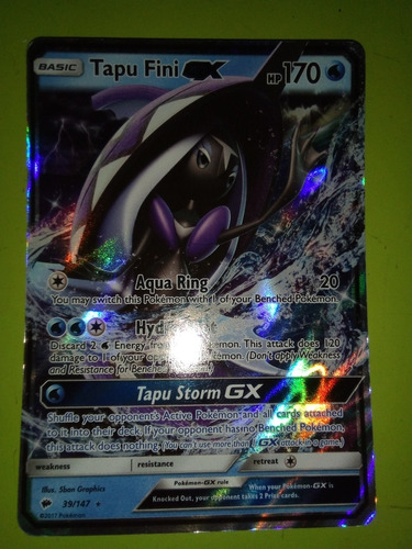 Tapu Fini Gx Carta De Pokemon Holo Rara. Líquido Ya!!