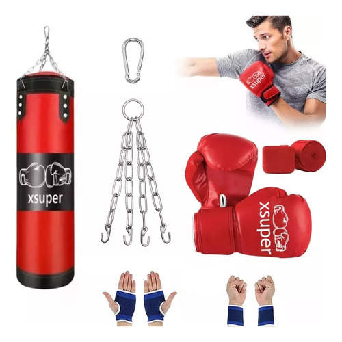 Guantes De Boxeo + Juego De Ejercicios Con Sacos De Arena