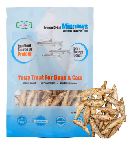 Amzey Minnows  3.5 Oz Liofilizado  Golosina Para Gatos 100