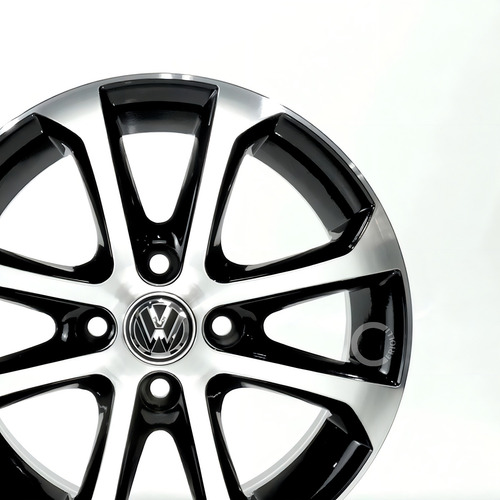 Roda Vw Gol Power G5 Kr R10 Aro13(jogo)+ Bicos Cor Preto Diamantado