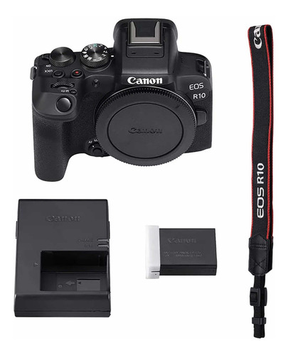 Canon R10 + Adaptador Lentes Ef-eos R Mirrorless Cor Preto