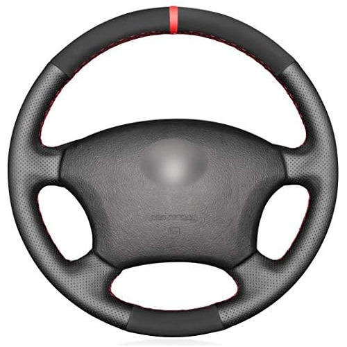 Cubierta De Volante De Alcantara Genuino Negro Loncky T...