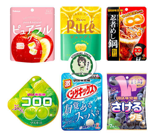 Otsumami Tokyo Juego De 6 Caramelos De Goma Japonesa, 13 Onz