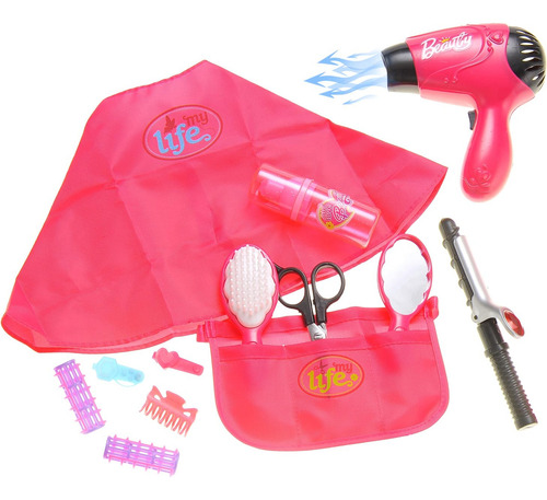 Juego De Salón De Belleza Rosa Para Niñas Kit De Peluquería