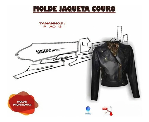 Molde Jaqueta De Couro (p Ao Xg) Em Pdf E Corel Por Email