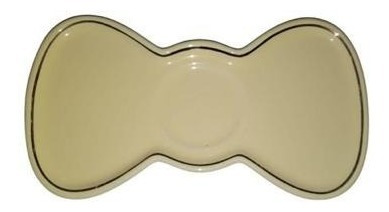 Taza Carita Coqueta Y Plato En Forma De Moño Amarillo 125ml