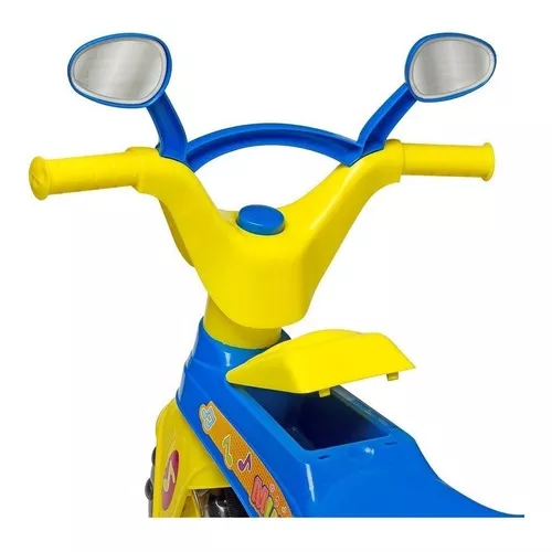 Kit Triciclo Velotrol Infantil Blue Music +Motoca Blue Music