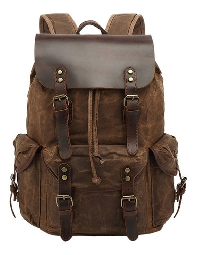 Mochila De Los Hombres Vintage Rucksack Escuela Bolsa De