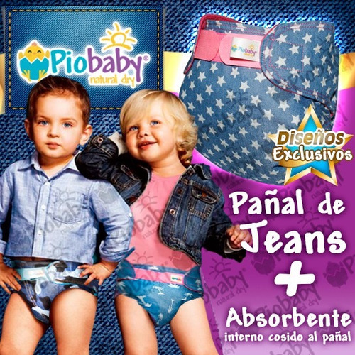 Pañales Ecológicos Lavables Marca Piobaby + 4 Insertos