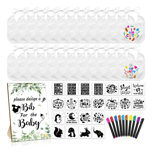 Newwiee El Juego De 55 Baberos Para Bebe Diy Incluye 22 Babe