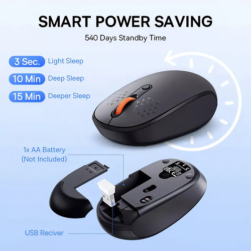 Mouse Baseus Bluetooth E Wireless F01b Ergonomico 1600dpi Cinza-escuro