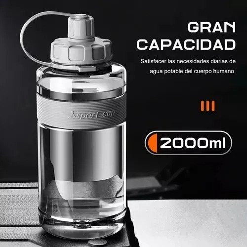 Bote De Agua 2 Litros Botella Para Agua Deportiva Portatil