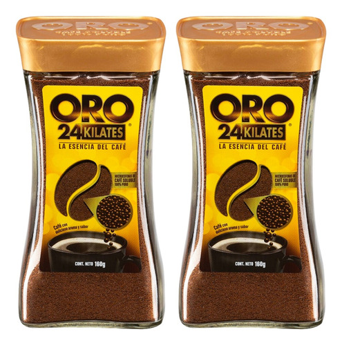 2 Pack Cafe Soluble 24 Kilates Oro 160 Grs