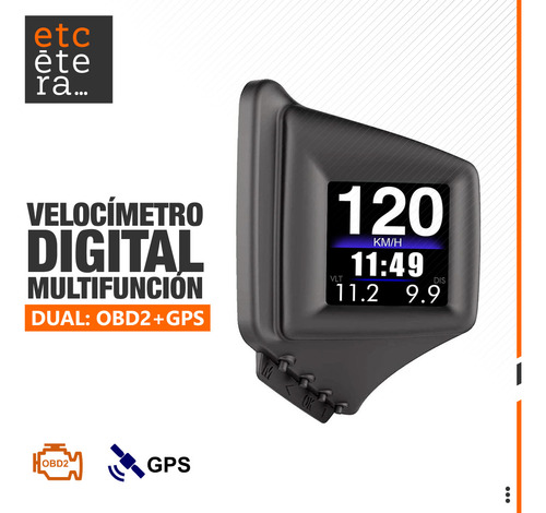 Velocímetro Tacómetro Digital Multifunción Dual Obd2+gps