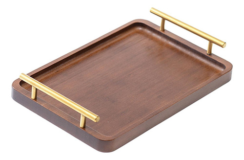 Bandeja Decorativa De Madeira Com Alças, Bandeja 20x30cm