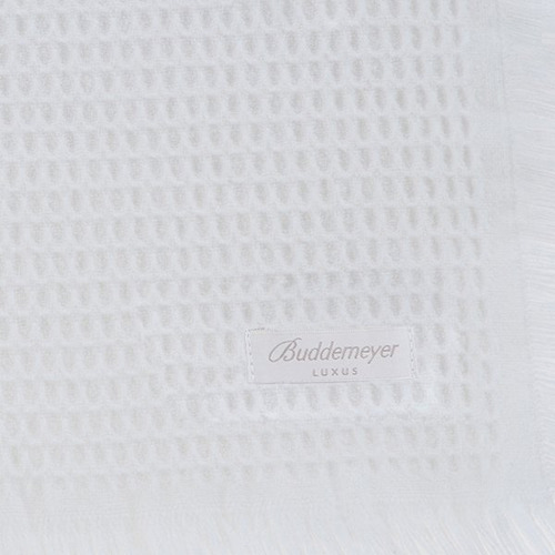 Colcha Casal Cotone Com Franja 100% Algodão Buddemeyer Luxus Cor Branco