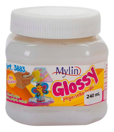 Mylin Glossy 240ml Pega Sella Y Brilla Manualidades 1pz