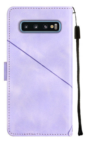 Funda Tipo Cartera Con Tapa En Relieve Para Samsung S10/s10