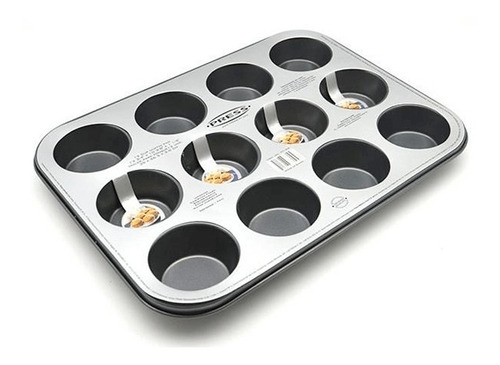 Molde Para Cup Cakes O Muffins 12 Unidades Antiadherente 