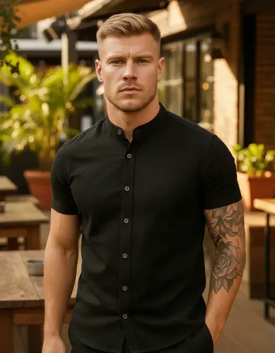 Camisa Masculina Manga Curta Gola Padre Premium Luxo Social