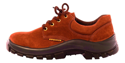 Zapato De Cuero Top Nobuck Marrón, Pta.plástica,  Worksafe 