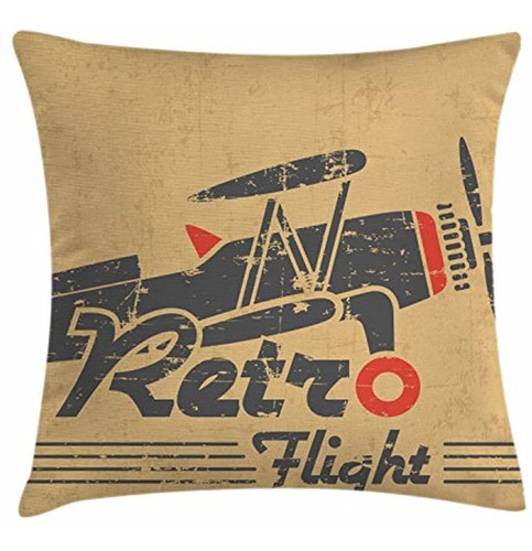 Ambesonne Vintage Airplane Throw Pillow Cojín Funda, Retro F