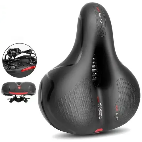 Selim Assento Banco Para Bike Bicicleta Confort Com Gel Preto