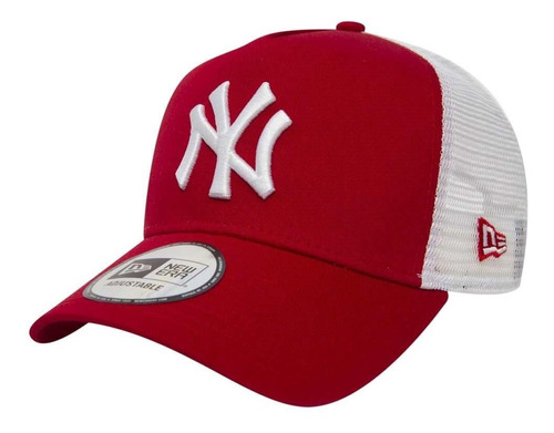 Gorra New Era Clean Trucker Yankees 100% Original Rojo