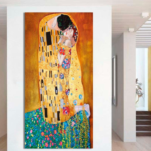 Cuadro Decorativo El Beso De Klimt (120x60 Cm)