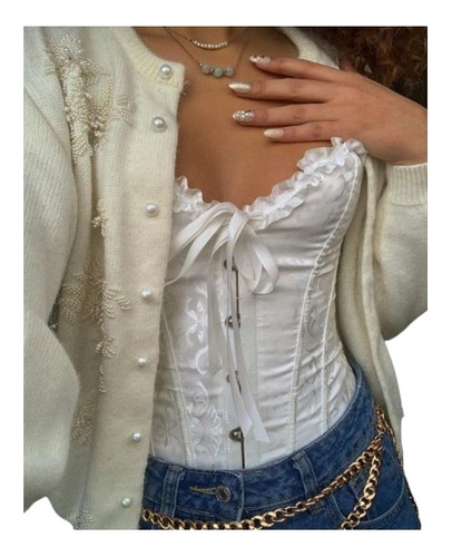 Corsets Victoriano Color Blanco Para Dama