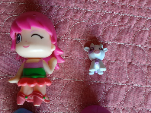 3 Pinypon De 7cms Con Vaquita De Mascota (Usado)