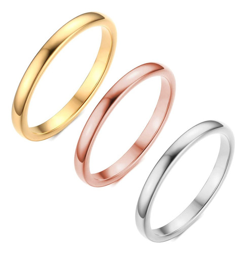 Juego De 3 Anillos Apilables De Tungsteno Para Mujer, De (6)