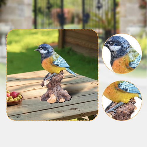 Figuras De Pájaros Escultura De Jardín Mini En La Rama
