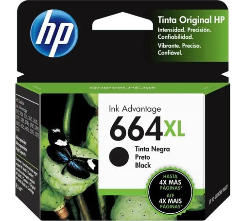Imagen 5 de 5 de Cartucho Hp 664 Xl Negro Original 2135 2675 3775 Deskjet