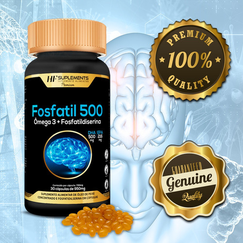 Imagem 2 de 5 de Fosfatil 500 Omega 3 + Fosfatidilserina 30caps Hf Suplements
