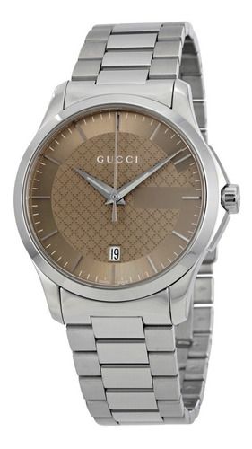G-timeless De Gucci Marrón Dial Acero Inoxidable Reloj