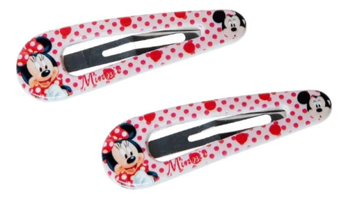 Kit 2 Presilhas De Cabelo Tic Tac Disney Minnie Marco Boni Cor Vermelho