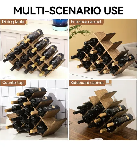 13bottle Wine Rack 4tier Nature Wood Wine Display Rack/...