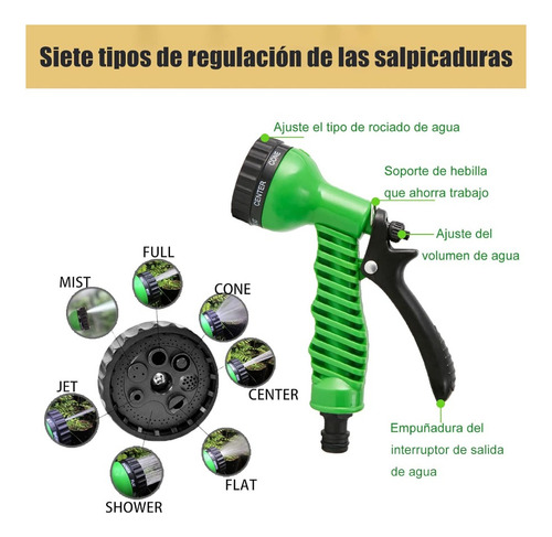 Manguera Estirable Para Riego A 15m